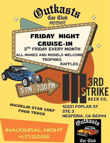 Outkasts Car Club Cruise In flyer 2026